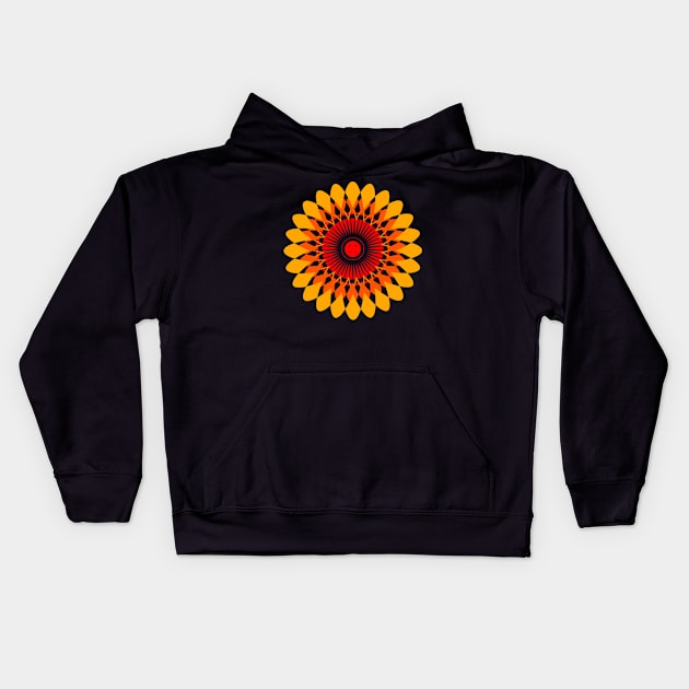 Floral mandala, geometric mandala Kids Hoodie by SAMUEL FORMAS